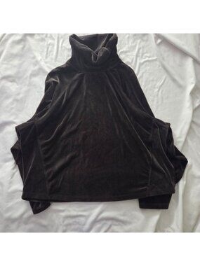 Cable & Gauge Velour Cowl Neck Tunic Top Large